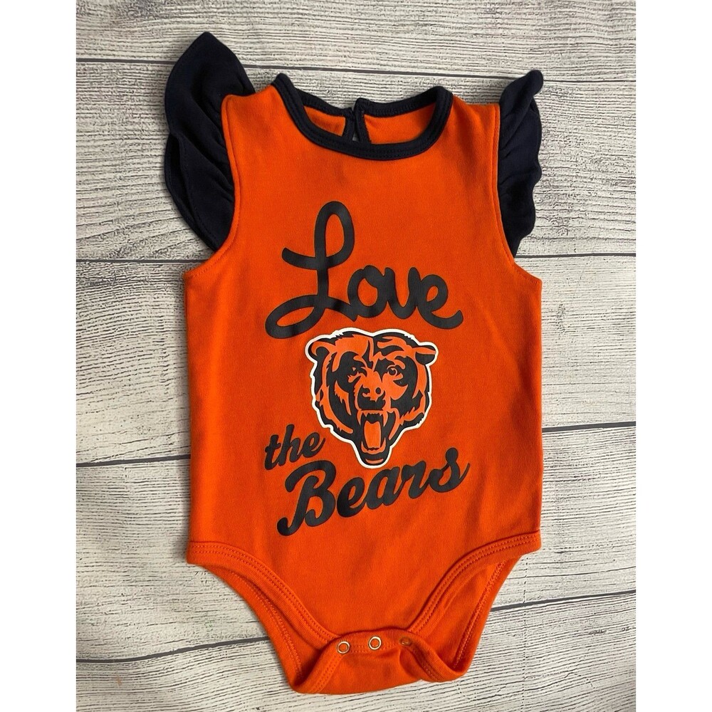 NFL Chicago Bears Football Baby Girl Onesie Bodysuit Outfit, Size 3-6 months